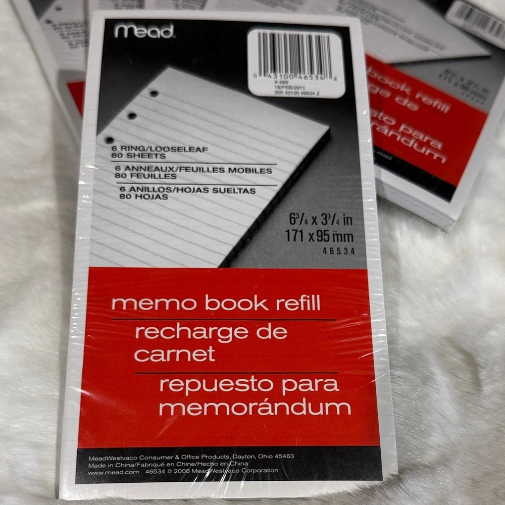 Embassy Black Planner with 6 New Mead Memo Pads